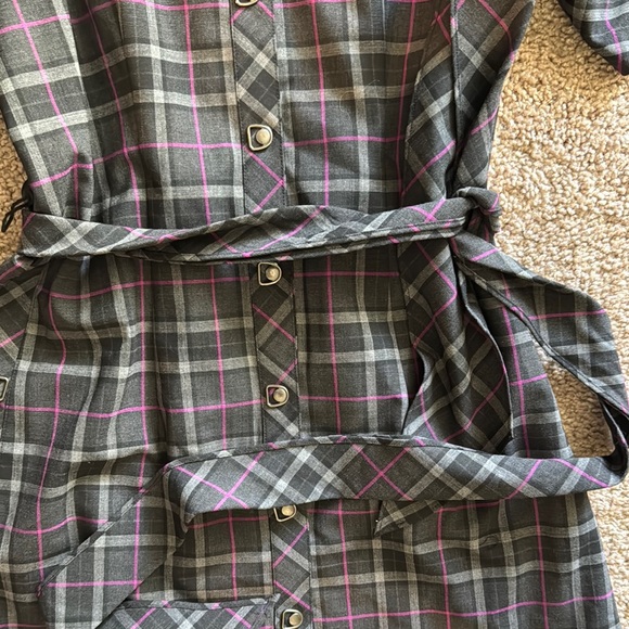 Laundry By Shelli Segal Gray and Pink Plaid Dress - Picture 4 of 4